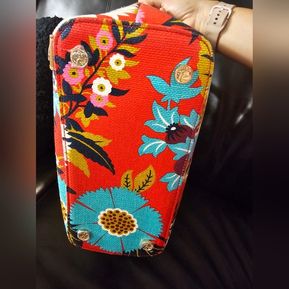 Spartina Island Tote Woven linen and leather Tote with leather Pom Pom charm NWT - Picture 15 of 16